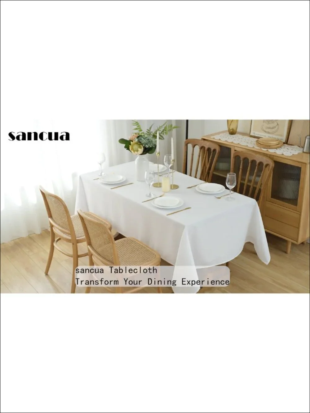 Polyester Tablecloths 8 Pack Rectangle 54x108 Inch for 6 Foot Tables